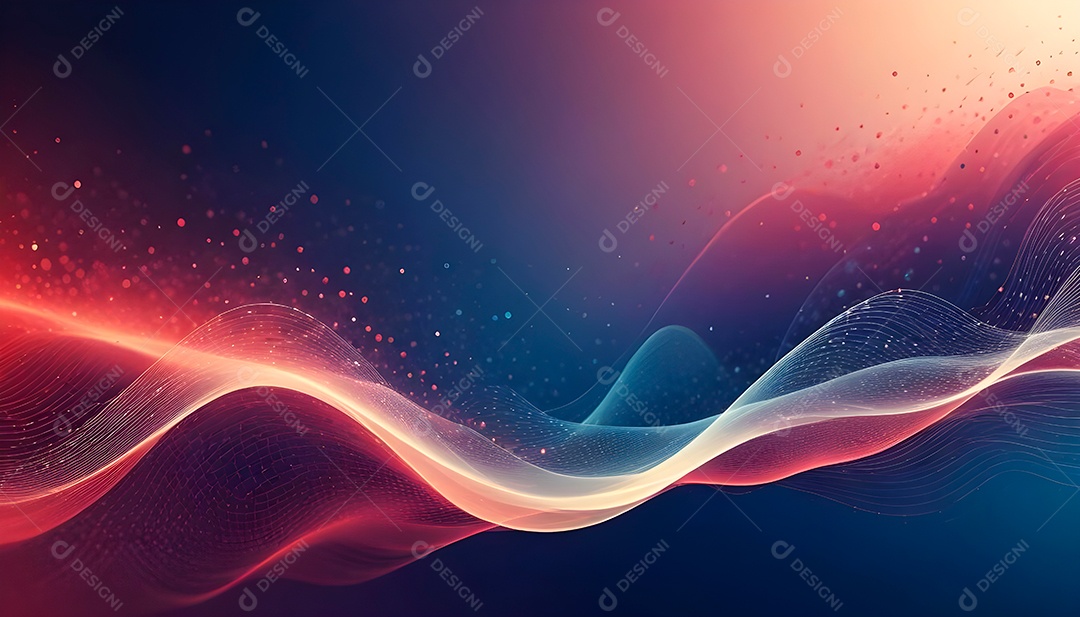 Ponto de ponto abstrato conecta-se com linha de gradiente e design de linha de onda intrincada estética rede social de internacionalização ou conceito de tecnologia de conexão de big data de negócios