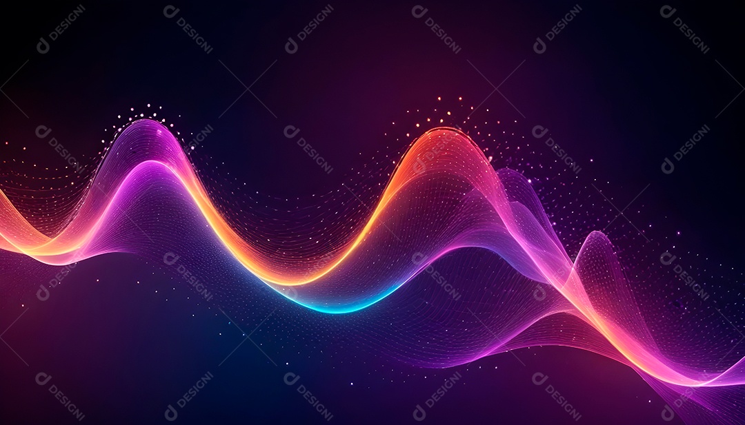 Ponto de ponto abstrato conecta-se com linha de gradiente e design de linha de onda intrincada estética rede social de internacionalização ou conceito de tecnologia de conexão de big data de negócios