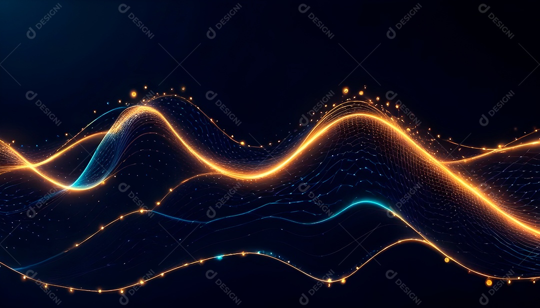 Ponto de ponto abstrato conecta-se com linha gradiente e design de linha de onda intrincado estético, rede social de internacionalização ou conceito de tecnologia de conexão de big data de negócios