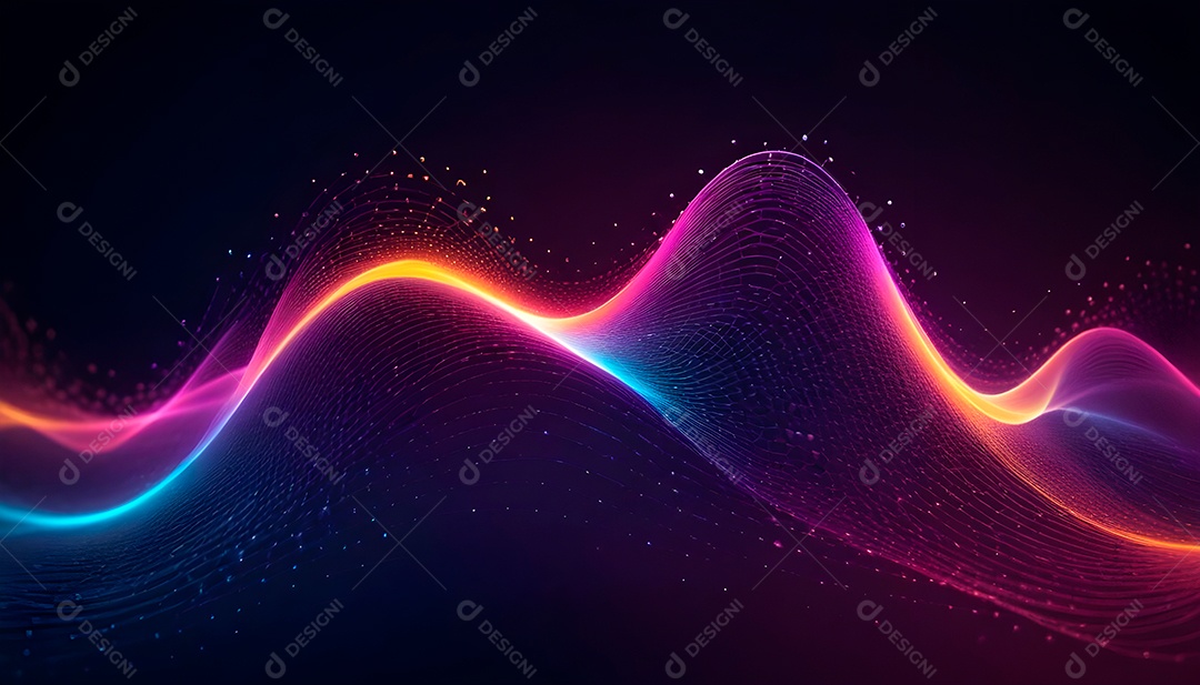 Ponto de ponto abstrato conecta-se com linha de gradiente e design de linha de onda intrincada estética rede social de internacionalização ou conceito de tecnologia de conexão de big data de negócios