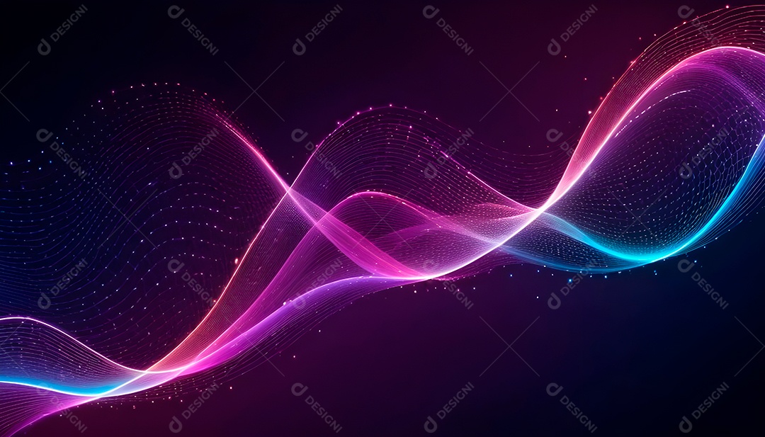 Ponto de ponto abstrato conecta-se com linha de gradiente e design de linha de onda intrincada estética rede social de internacionalização ou conceito de tecnologia de conexão de big data de negócios