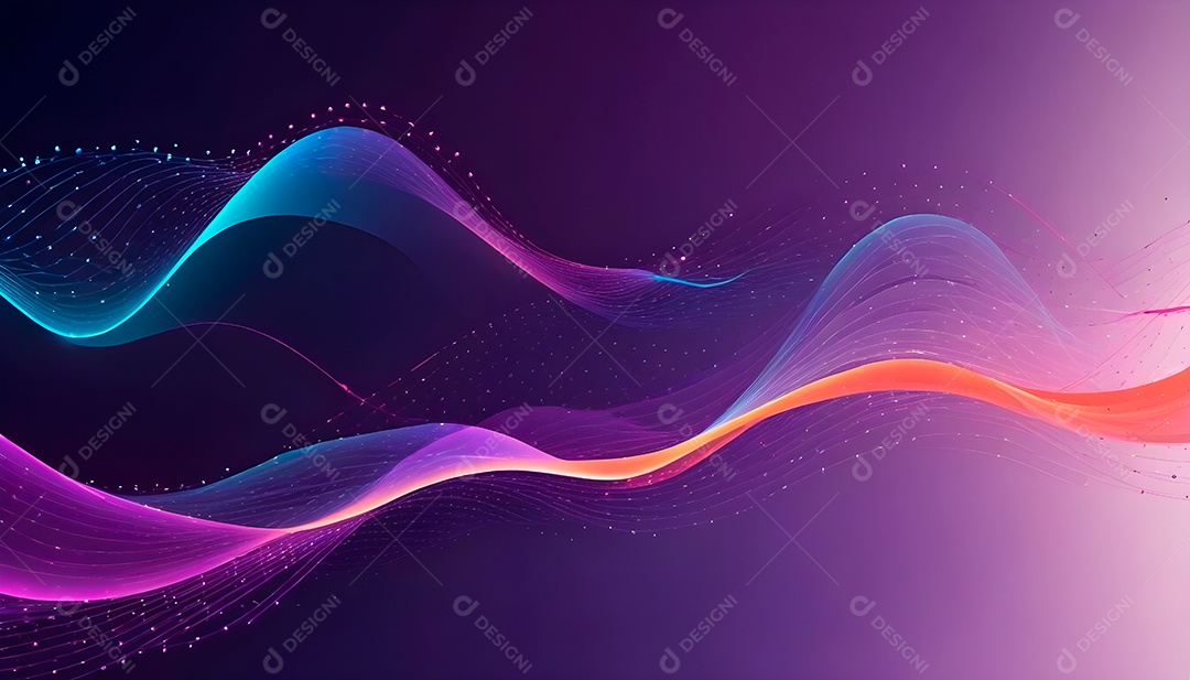 Ponto de ponto abstrato conecta-se com linha de gradiente e design de linha de onda intrincada estética rede social de internacionalização ou conceito de tecnologia de conexão de big data de negócios