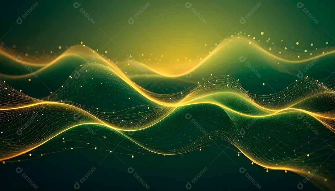 Ponto de ponto abstrato conecta-se com linha de gradiente e design de linha de onda intrincada estética rede social de internacionalização ou conceito de tecnologia de conexão de big data de negócios