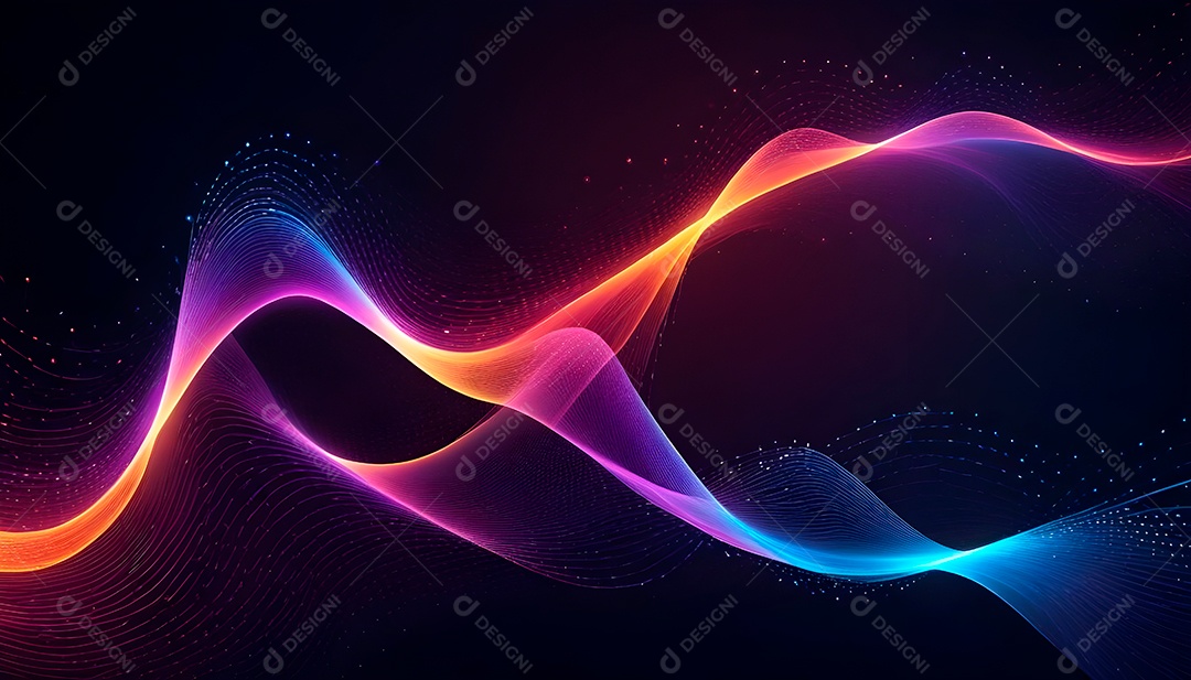 Ponto de ponto abstrato conecta-se com linha de gradiente e design de linha de onda intrincada estética rede social de internacionalização ou conceito de tecnologia de conexão de big data de negócios