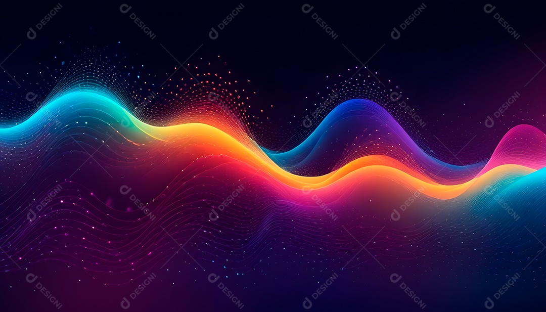 Ponto de ponto abstrato conecta-se com linha de gradiente e design de linha de onda intrincada estética rede social de internacionalização ou conceito de tecnologia de conexão de big data de negócios