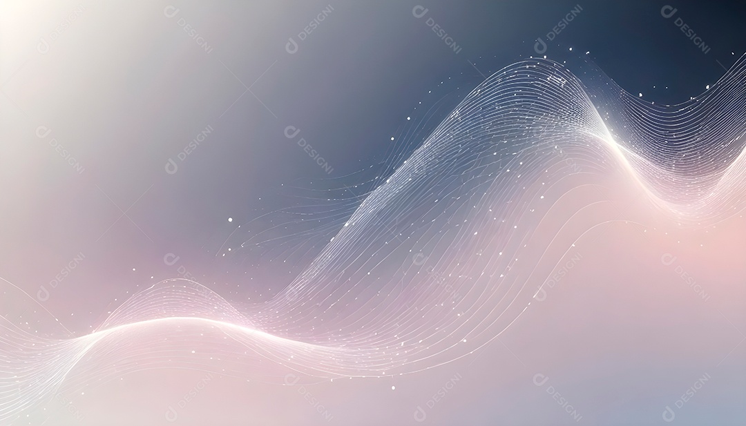 Ponto de ponto abstrato conecta-se com linha de gradiente e design de linha de onda intrincada estética rede social de internacionalização ou conceito de tecnologia de conexão de big data de negócios