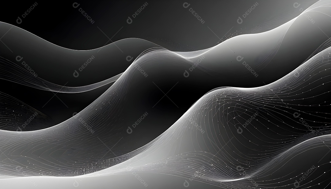 Ponto de ponto abstrato conecta-se com linha de gradiente e design de linha de onda intrincada estética rede social de internacionalização ou conceito de tecnologia de conexão de big data de negócios