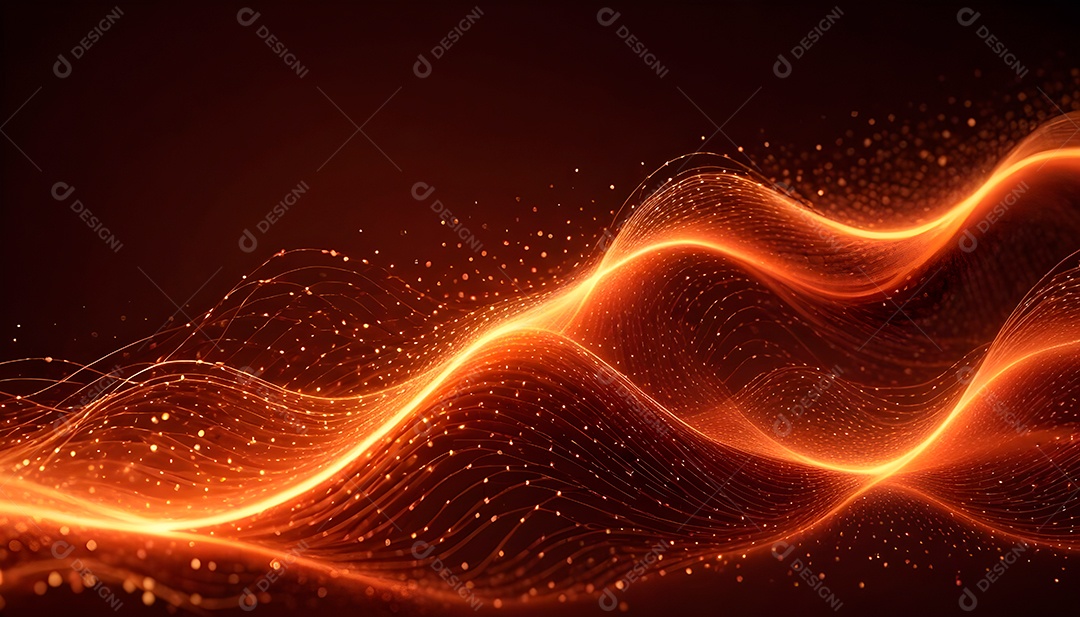 Ponto de ponto abstrato conecta-se com linha de gradiente e design de linha de onda intrincada estética rede social de internacionalização ou conceito de tecnologia de conexão de big data de negócios