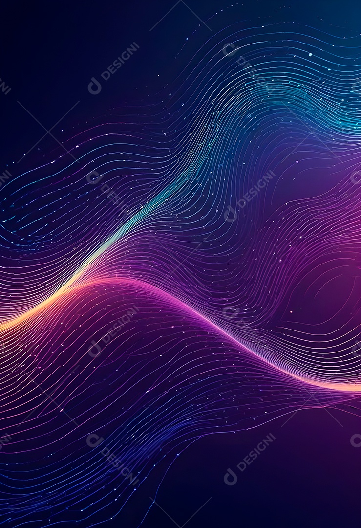 Ponto de ponto abstrato conecta-se com linha de gradiente e design de linha de onda intrincada estética rede social de internacionalização ou conceito de tecnologia de conexão de big data de negócios