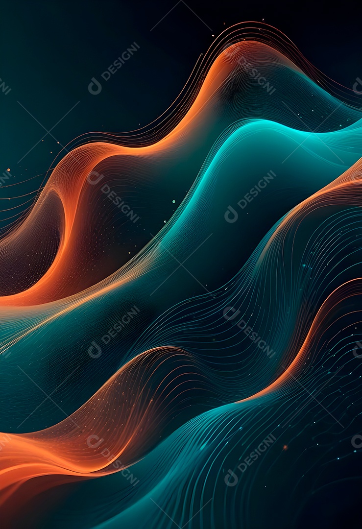 Ponto de ponto abstrato conecta-se com linha de gradiente e design de linha de onda intrincada estética rede social de internacionalização ou conceito de tecnologia de conexão de big data de negócios