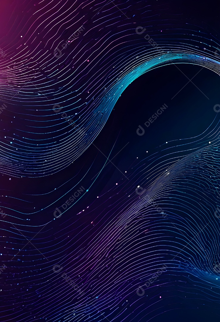 Ponto de ponto abstrato conecta-se com linha de gradiente e design de linha de onda intrincada estética rede social de internacionalização ou conceito de tecnologia de conexão de big data de negócios