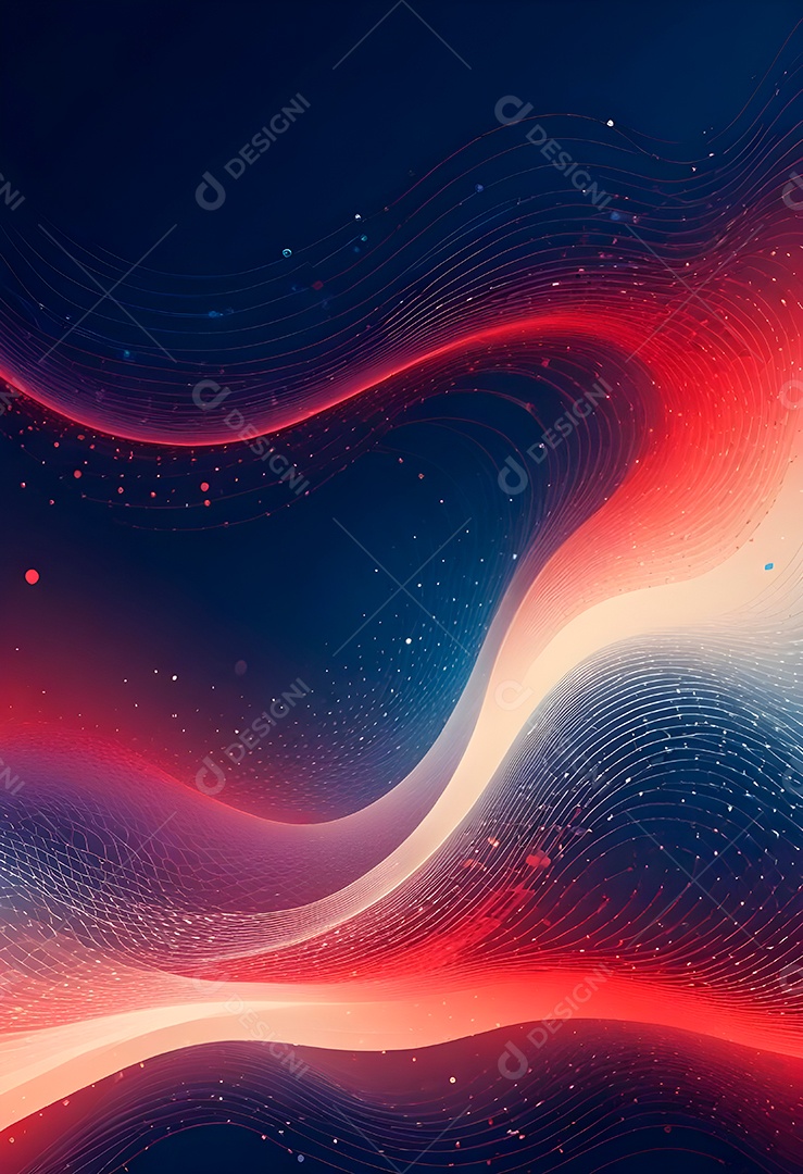 Ponto de ponto abstrato conecta-se com linha de gradiente e design de linha de onda intrincada estética rede social de internacionalização ou conceito de tecnologia de conexão de big data de negócios