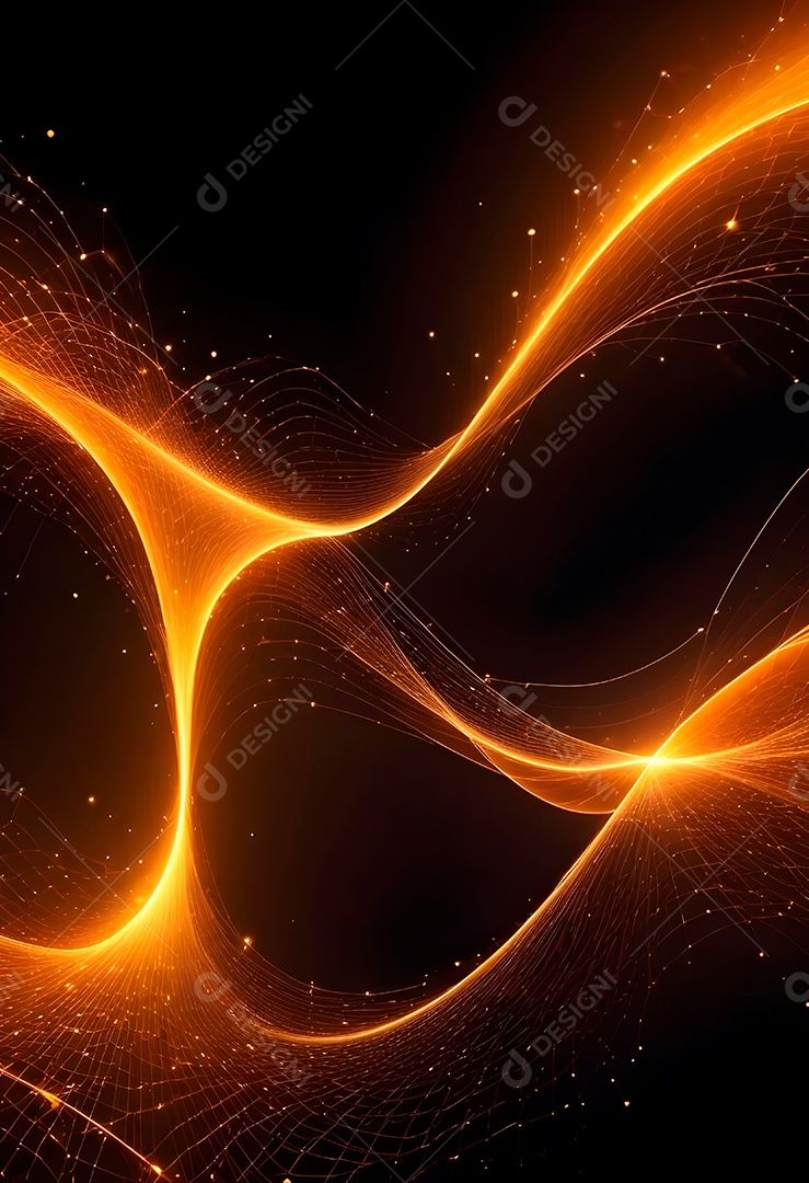 Ponto de ponto abstrato conecta-se com linha de gradiente e design de linha de onda intrincada estética rede social de internacionalização ou conceito de tecnologia de conexão de big data de negócios