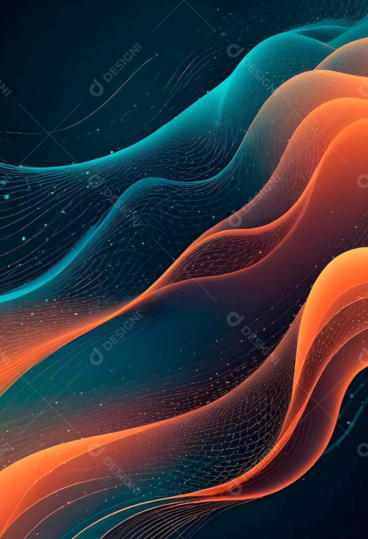 Ponto de ponto abstrato conecta-se com linha de gradiente e design de linha de onda intrincada estética rede social de internacionalização ou conceito de tecnologia de conexão de big data de negócios