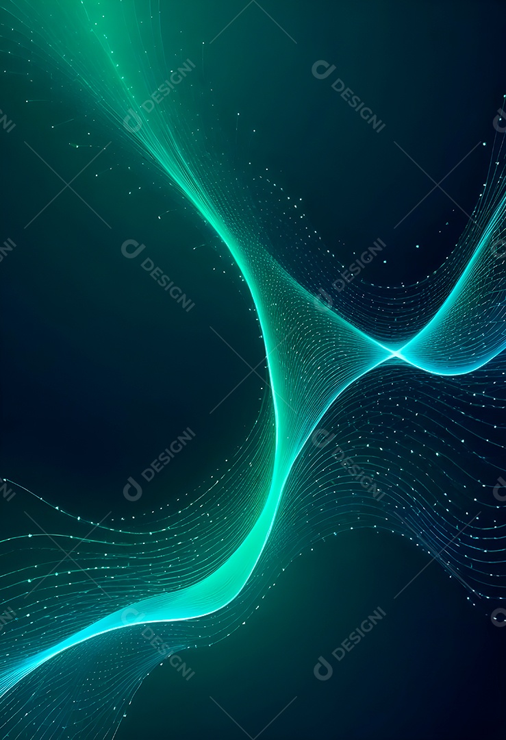 Ponto de ponto abstrato conecta-se com linha de gradiente e design de linha de onda intrincada estética rede social de internacionalização ou conceito de tecnologia de conexão de big data de negócios