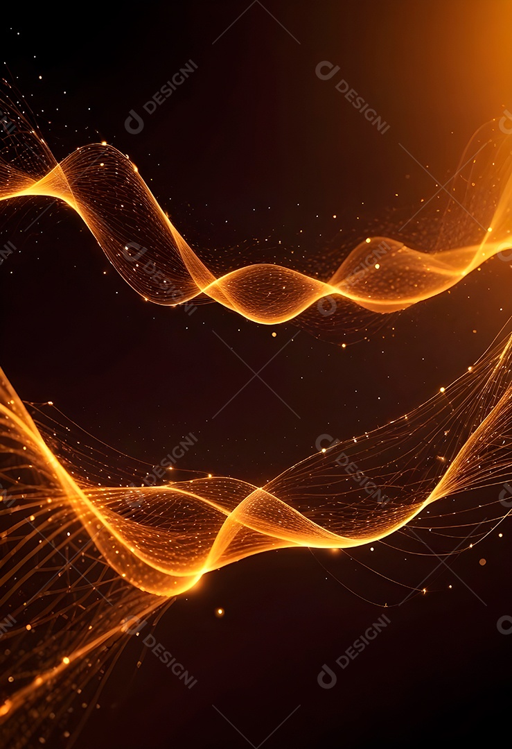 Ponto de ponto abstrato conecta-se com linha de gradiente e design de linha de onda intrincada estética rede social de internacionalização ou conceito de tecnologia de conexão de big data de negócios