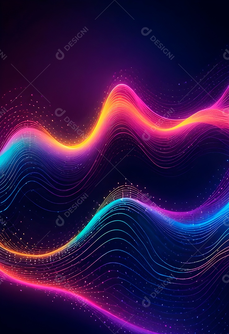 Ponto de ponto abstrato conecta-se com linha de gradiente e design de linha de onda intrincada estética rede social de internacionalização ou conceito de tecnologia de conexão de big data de negócios