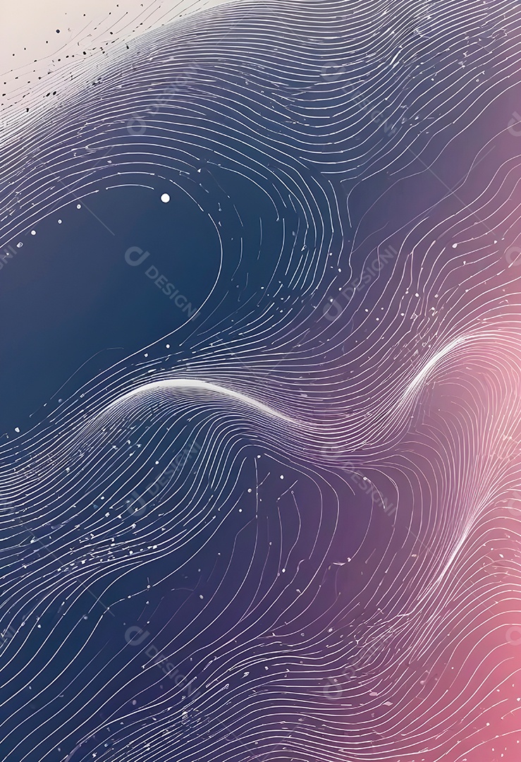 Ponto de ponto abstrato conecta-se com linha de gradiente e design de linha de onda intrincada estética rede social de internacionalização ou conceito de tecnologia de conexão de big data de negócios