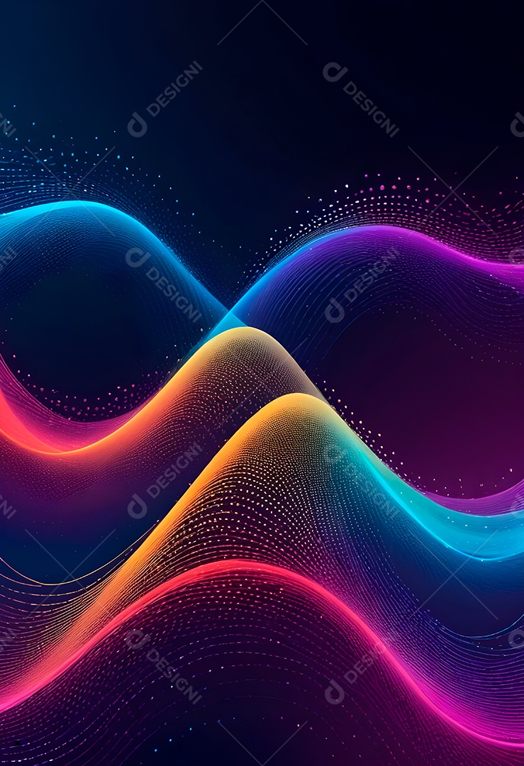 Ponto de ponto abstrato conecta-se com linha de gradiente e design de linha de onda intrincada estética rede social de internacionalização ou conceito de tecnologia de conexão de big data de negócios