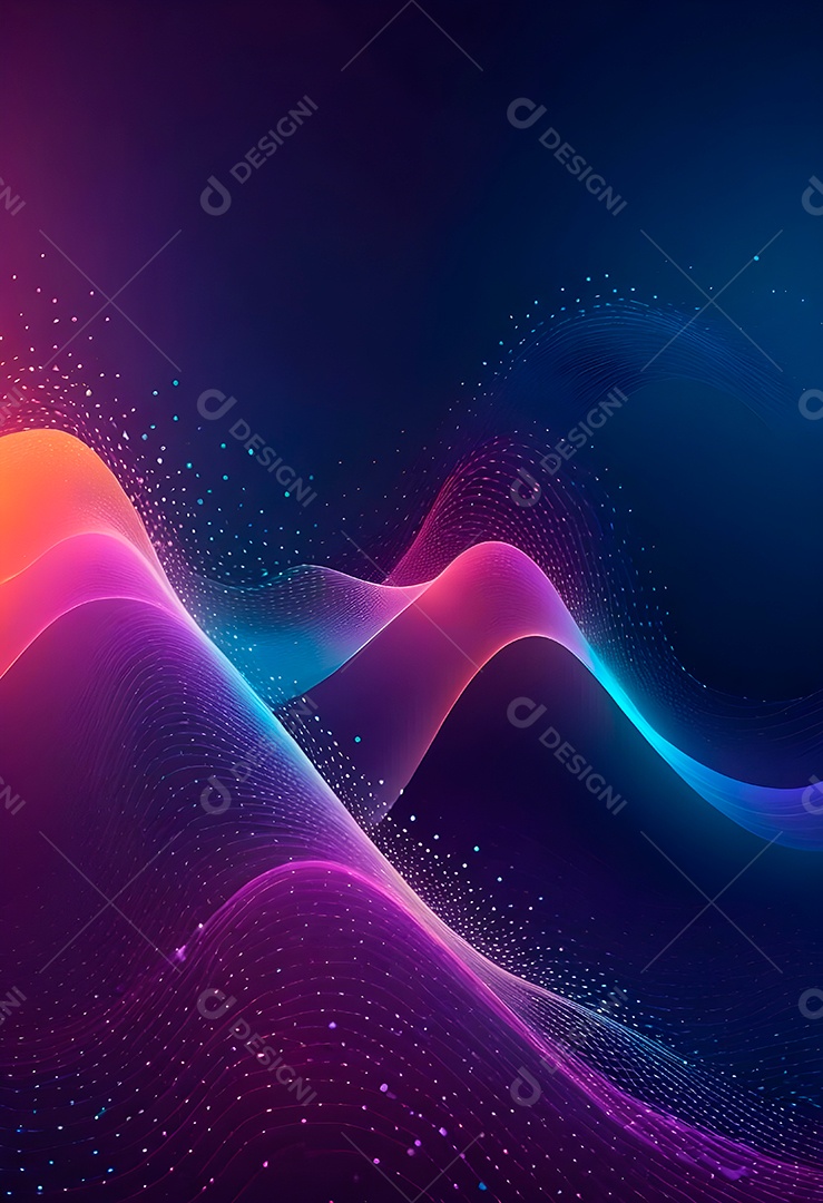 Ponto de ponto abstrato conecta-se com linha de gradiente e design de linha de onda intrincada estética rede social de internacionalização ou conceito de tecnologia de conexão de big data de negócios