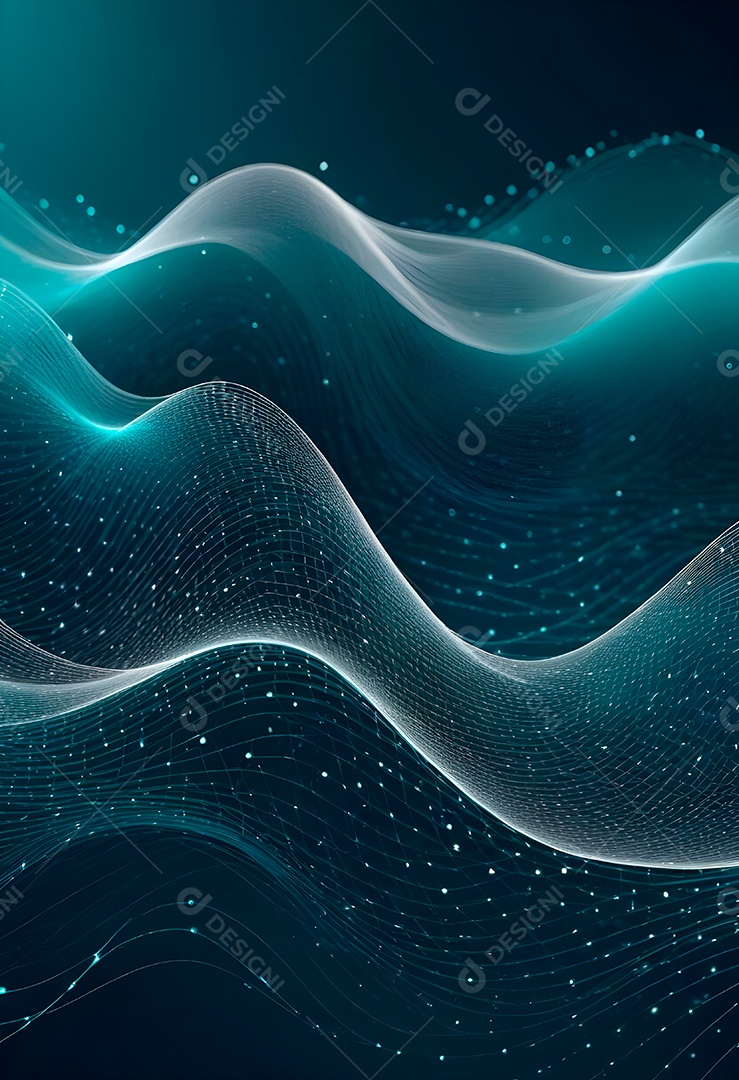 Ponto de ponto abstrato conecta-se com linha de gradiente e design de linha de onda intrincada estética rede social de internacionalização ou conceito de tecnologia de conexão de big data de negócios