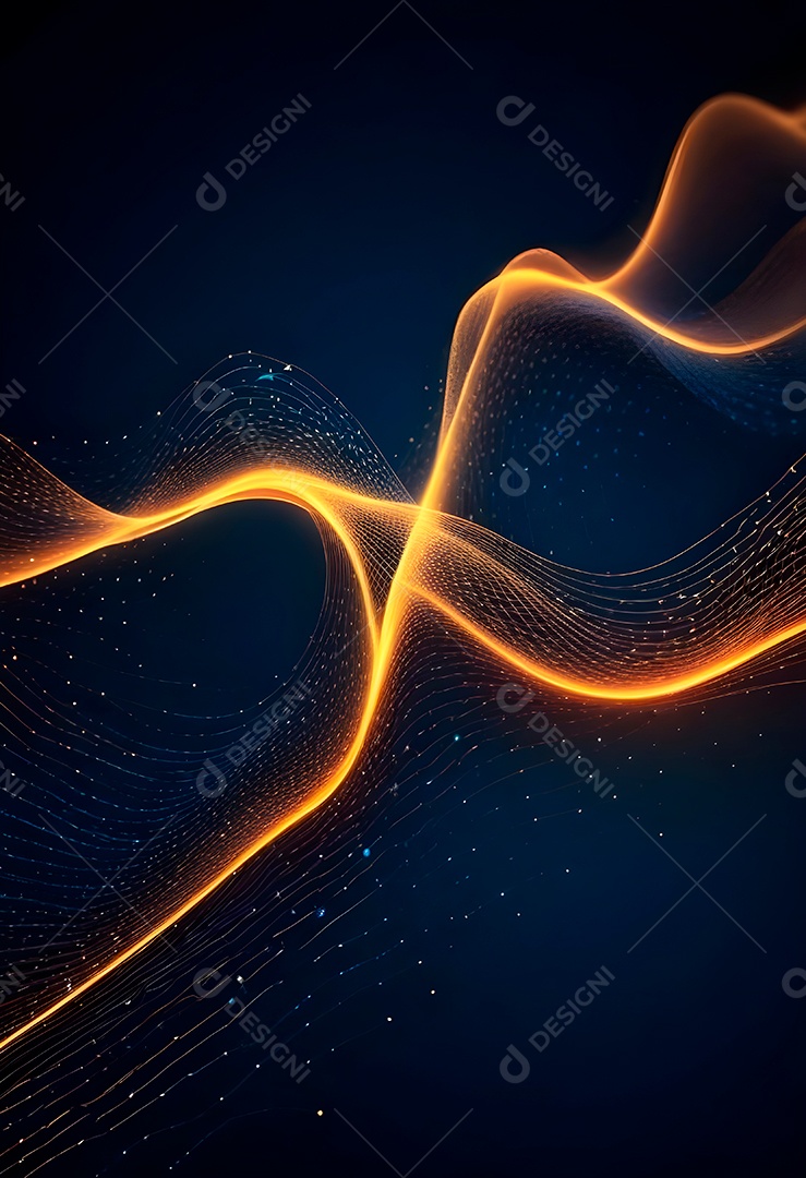 Ponto de ponto abstrato conecta-se com linha de gradiente e design de linha de onda intrincada estética rede social de internacionalização ou conceito de tecnologia de conexão de big data de negócios