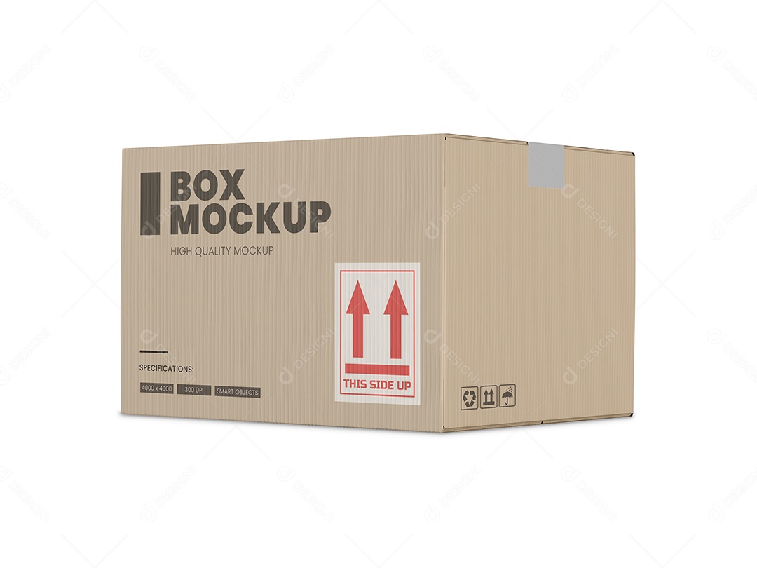 Caixa de Papelão para Entregas PSD Editável Mockup