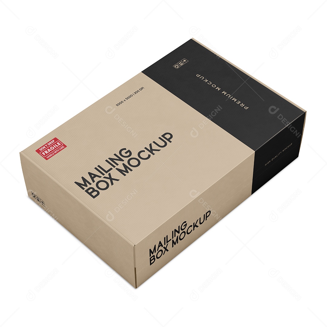Caixa de Papelão PSD Editável Mockup