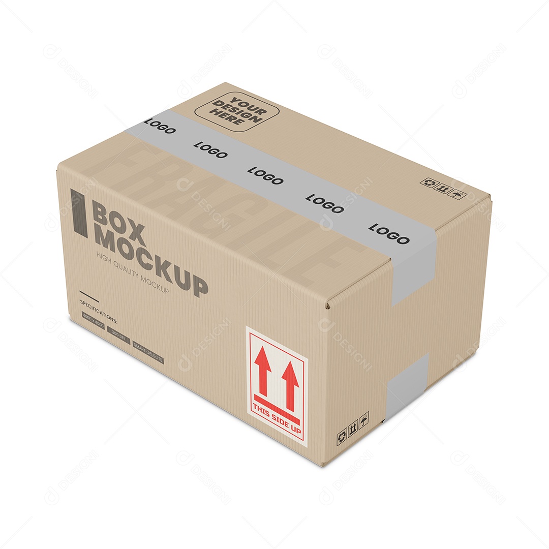 Caixa de Papelão PSD Editável Mockup