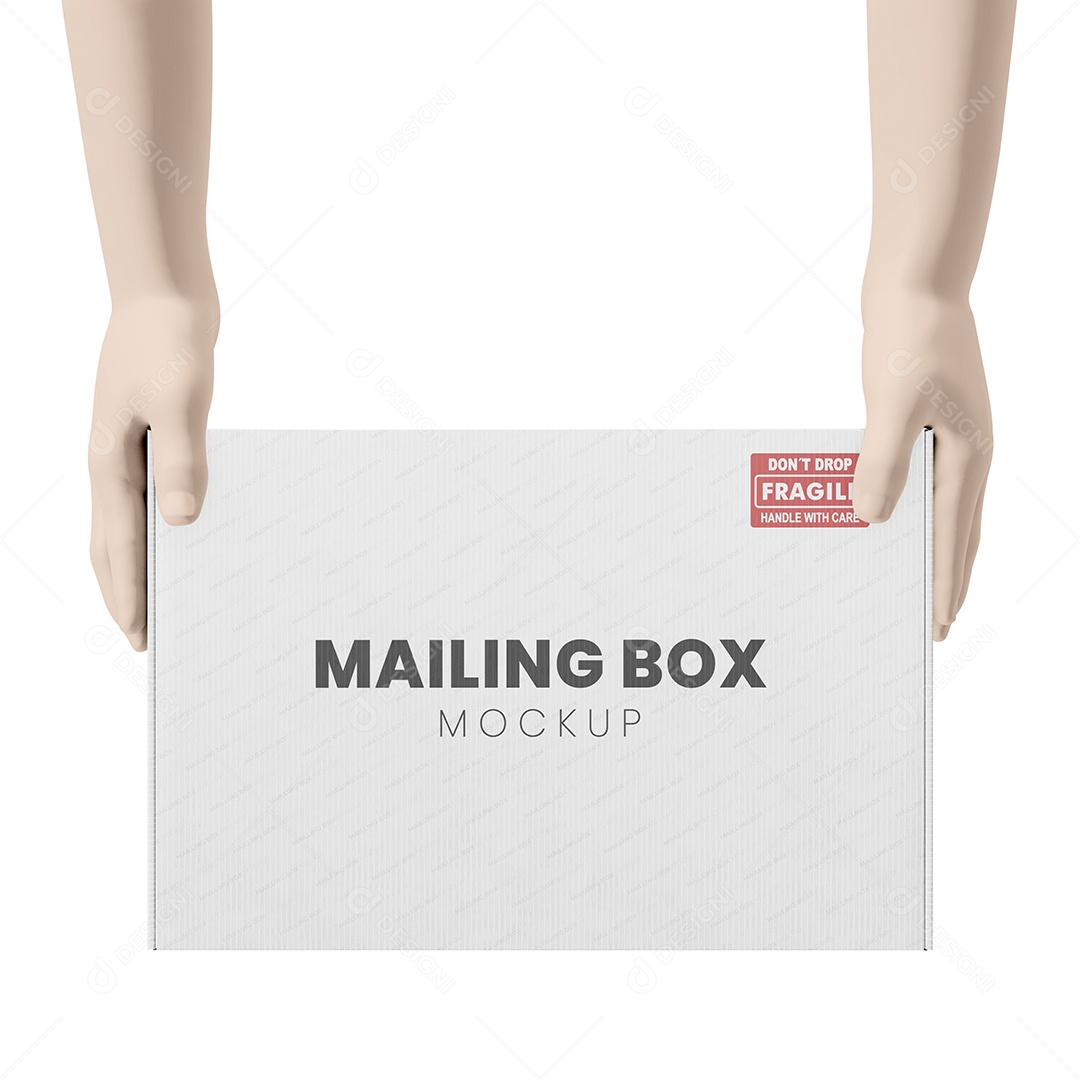 Duas Mãos Segurando uma Caixa de Papelão PSD Editável Mockup