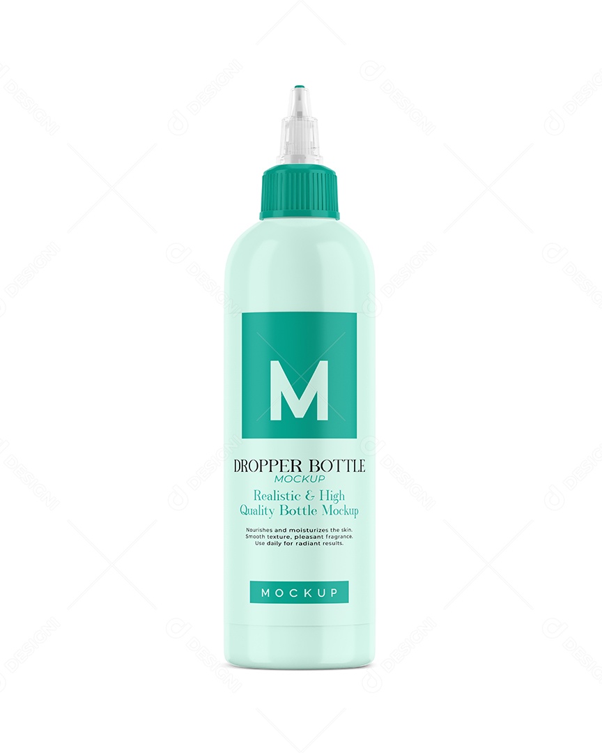 Embalagem Conta Gotas Plástica PSD Editável Mockup