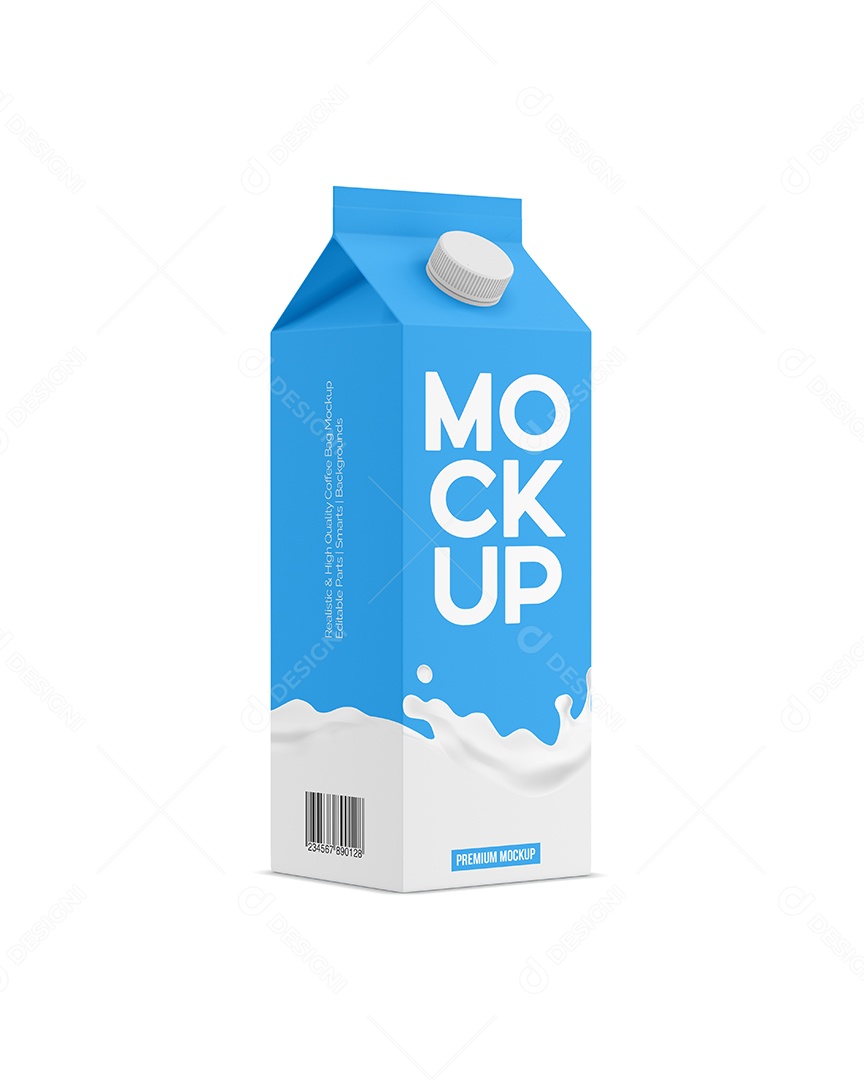 Embalagem de Leite PSD Editável Mockup