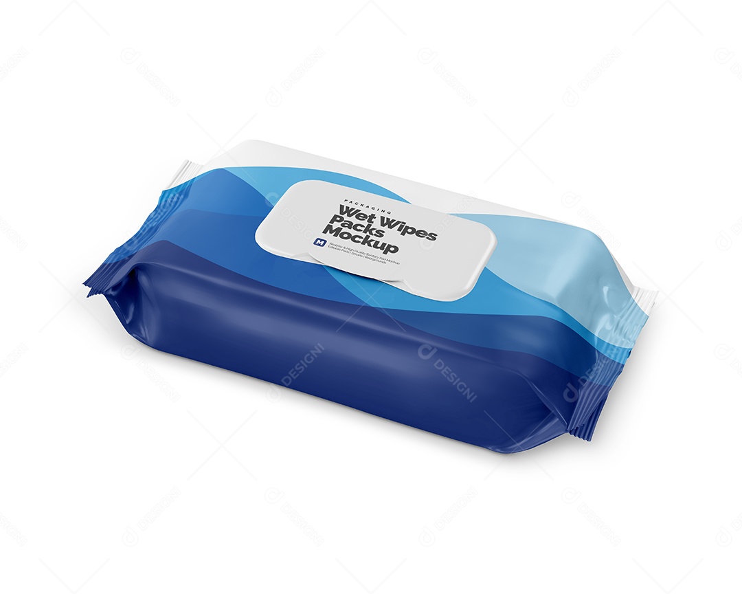 Embalagem de Lenço Umedecido PSD Editável Mockup