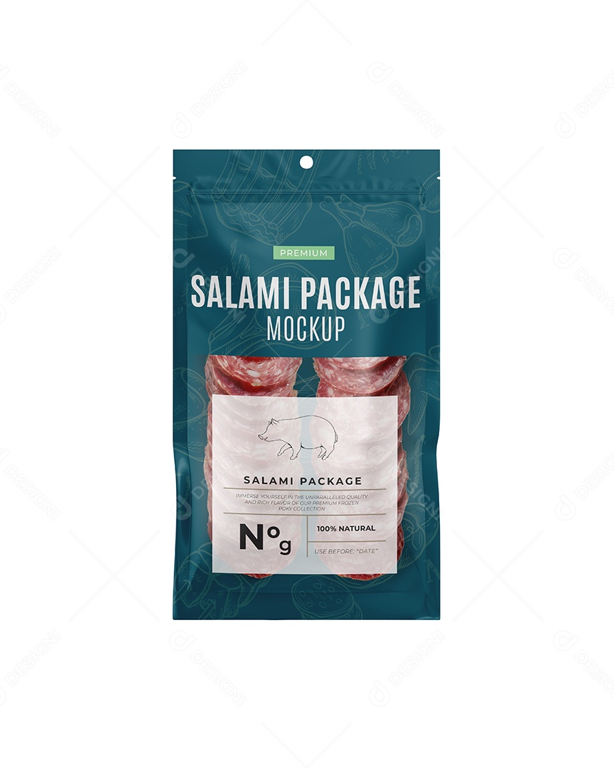 Embalagem de Salame PSD Editável Mockup