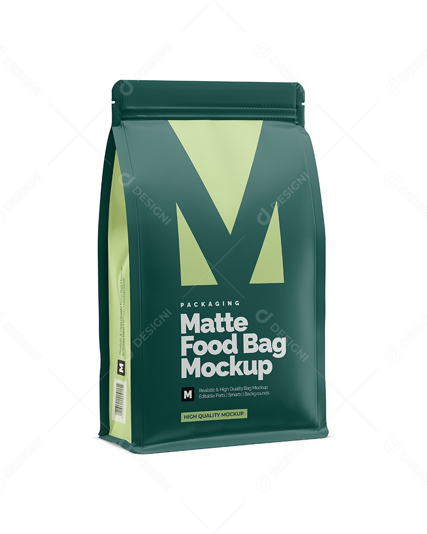 Embalagem Fosca de Comida PSD Editável Mockup