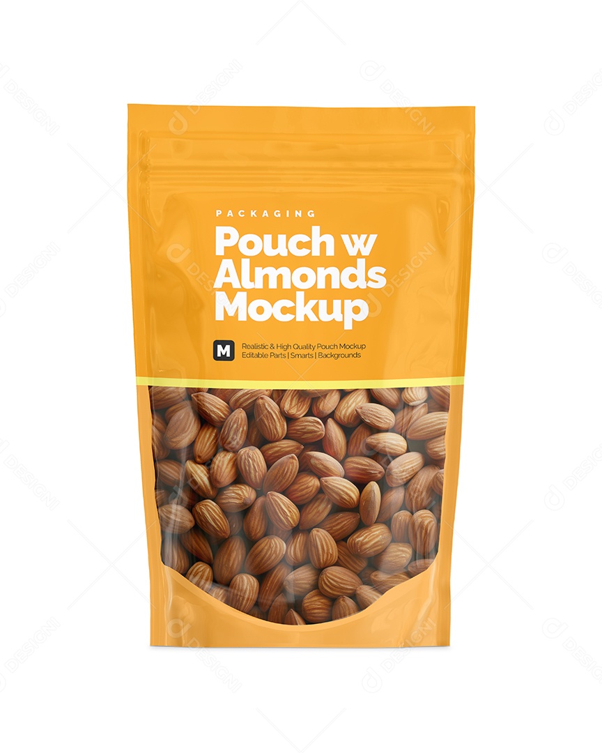 Embalagem Transparente de Amêndoas PSD Editável Mockup