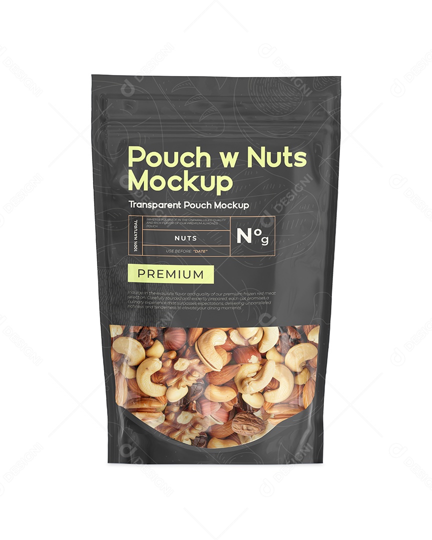 Embalagem Transparente de Castanha PSD Editável Mockup