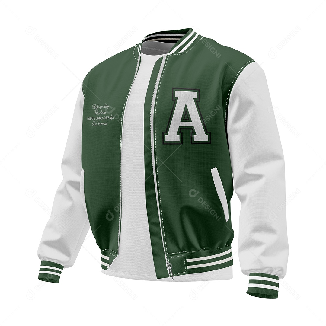 Jaqueta tipo Bomber PSD Editável Mockup