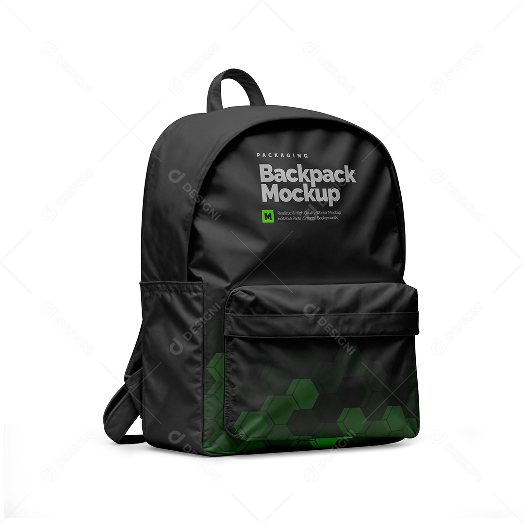 Mochila Escolar Mockup PSD Editável