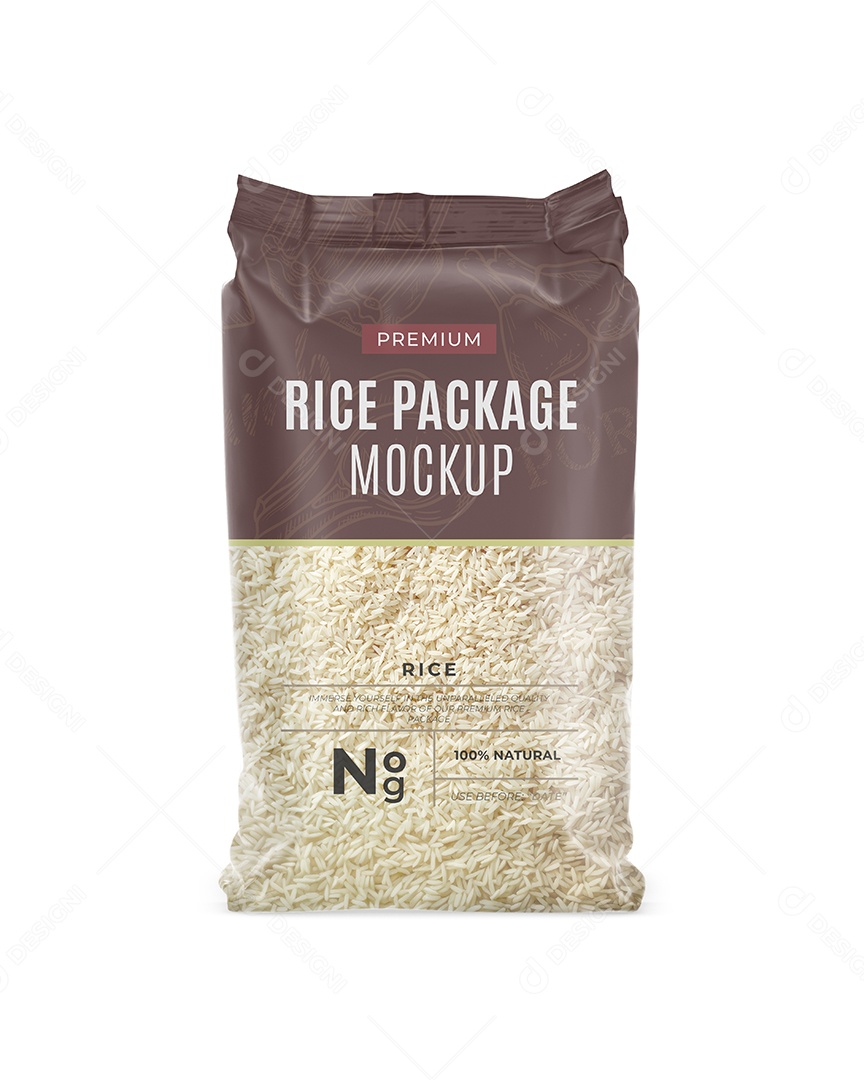Pacote de Arroz PSD Editável Mockup