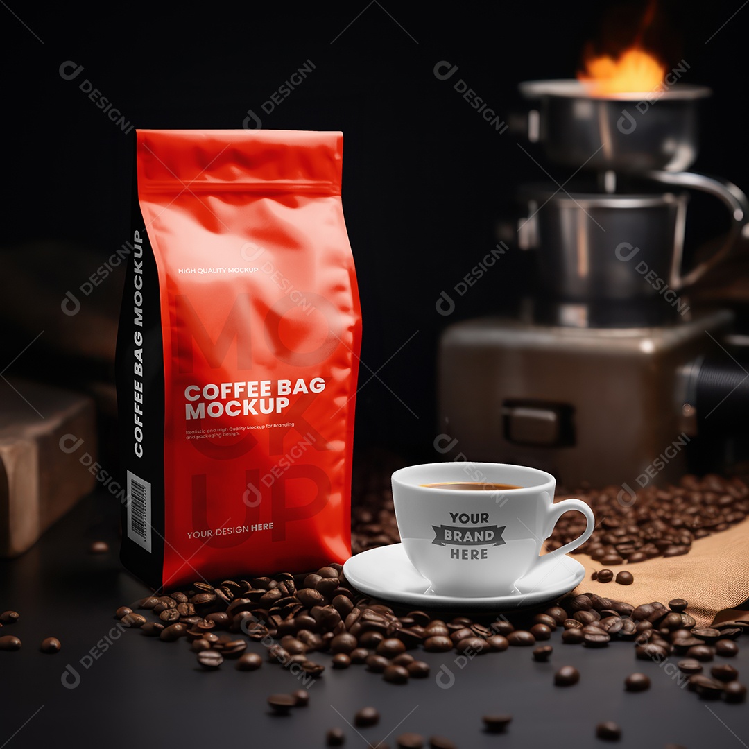 Pacote de Café PSD Editável Mockup