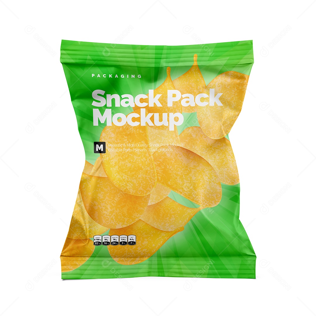 Pacote de Salgadinho Mockup PSD Editável
