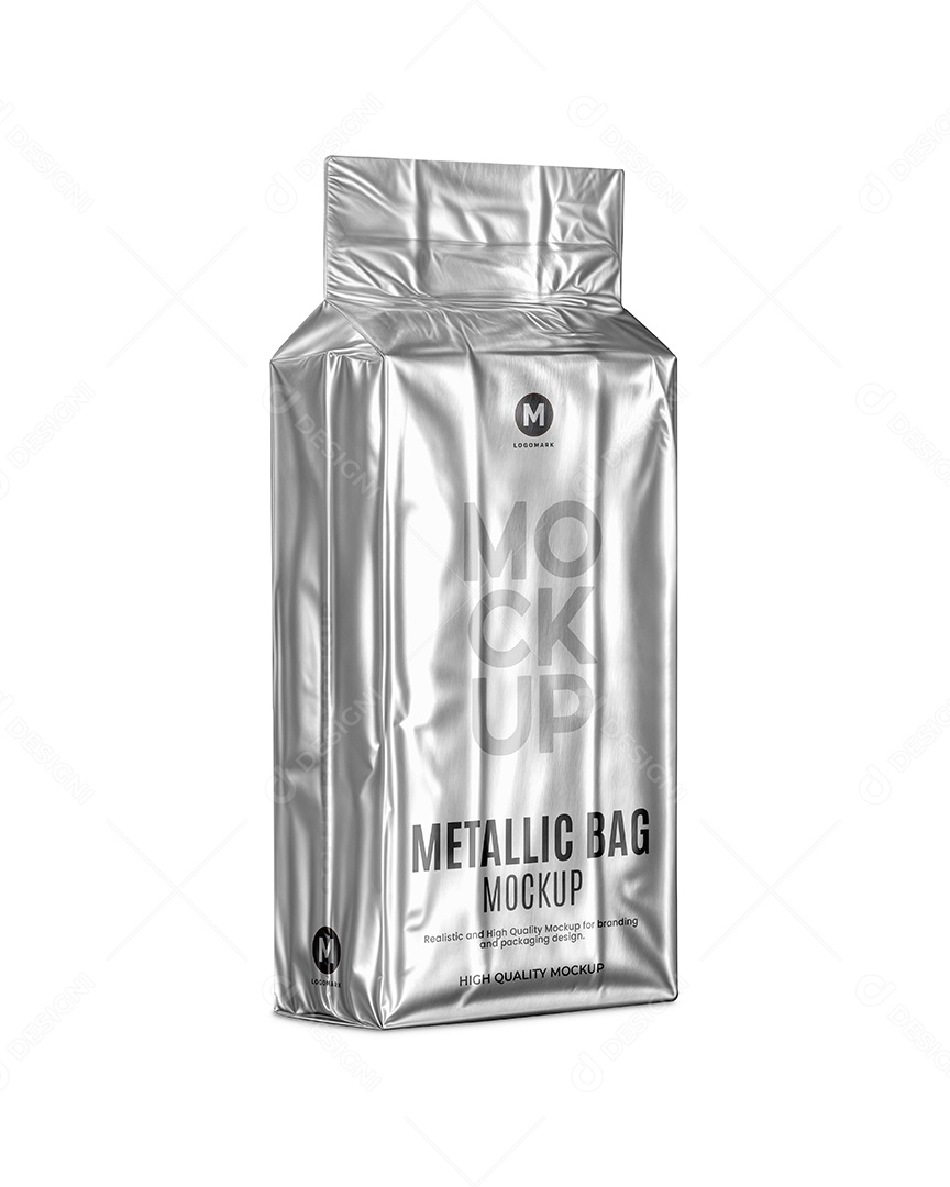 Pacote Metálico de Café PSD Editável Mockup