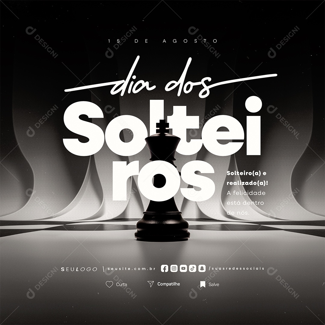Dia dos Solteiros 15 de Agosto Realizado Social Media PSD Editável