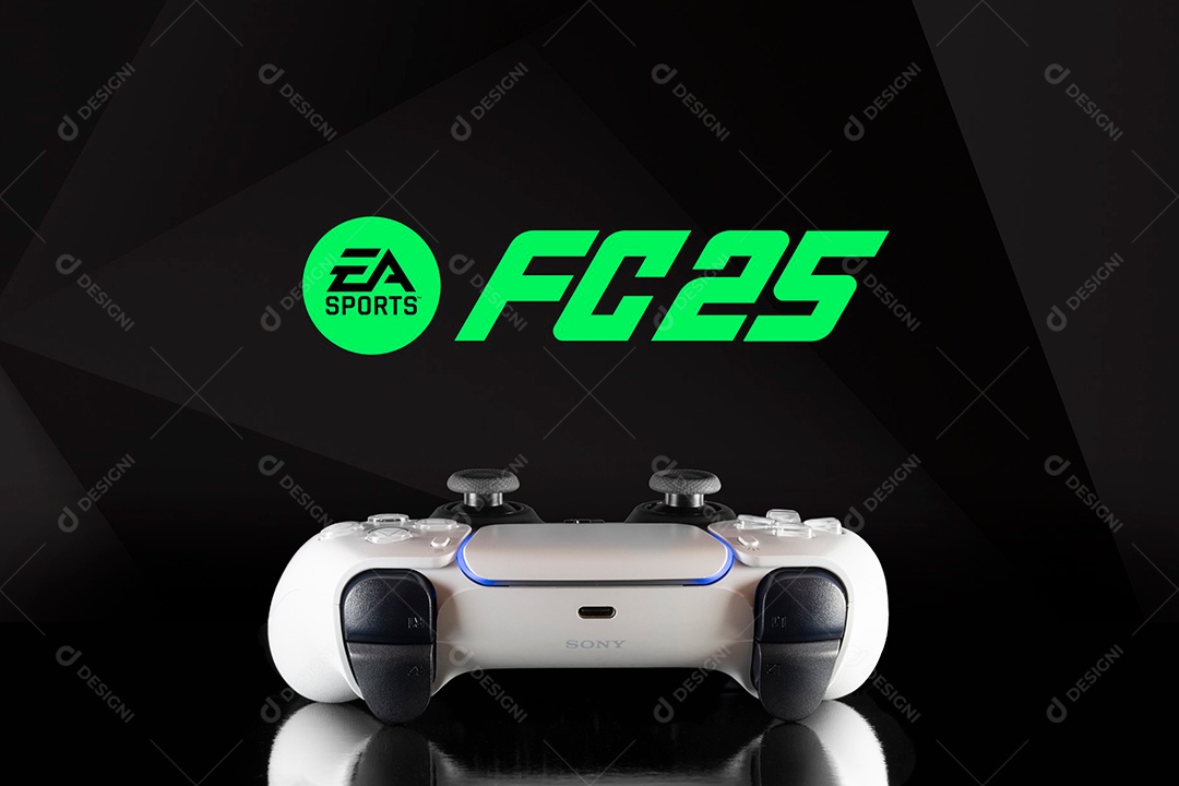 contrele ps5 sobre fundo fifa 2025
