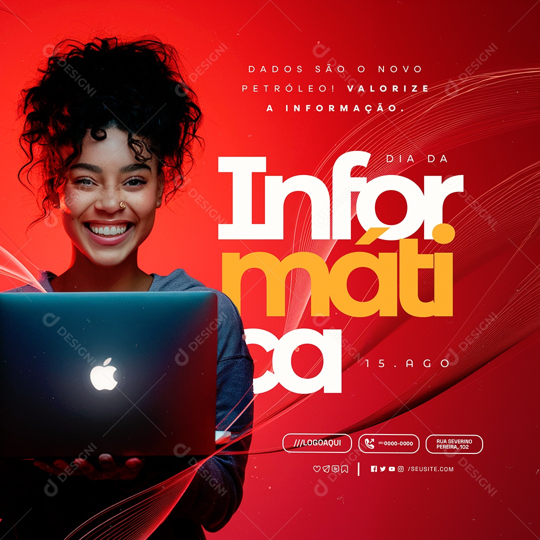 Dia Da Informática 15 De Agosto Social Media PSD Editável