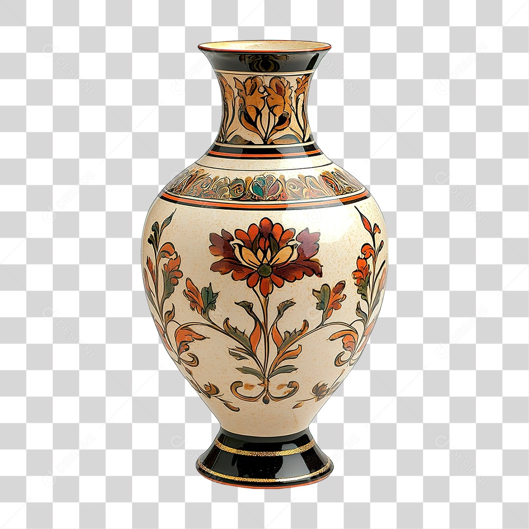 Elemento 3D Vaso de Flores PNG Transparente