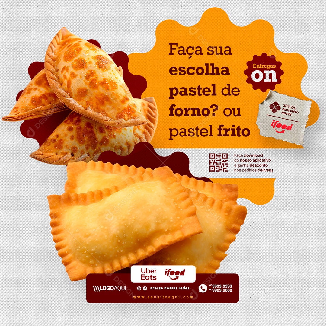 Pastelaria Entregas On Social Media PSD Editável