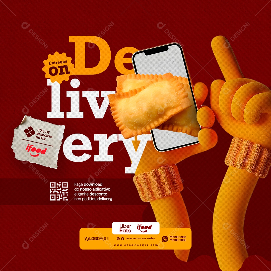 Pastelaria Entregfas On Delivery Social Media PSD Editável