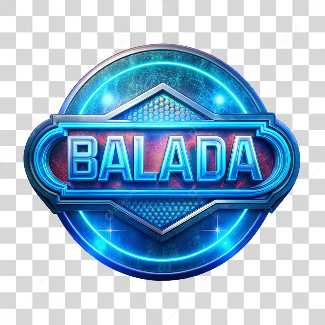 Selo 3D Balada PNG Transparente
